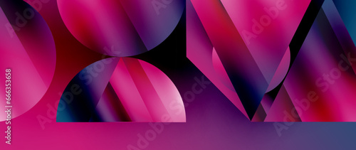 Captivating abstract backdrop composed of interlocking triangles and circles, forming an intriguing dance of shapes and patterns that exude both elegance and modernity