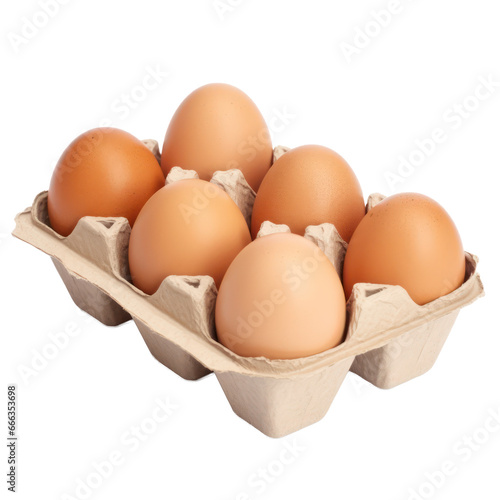 Eggs in carton box isolated on transparent background,transparency  © SaraY Studio 