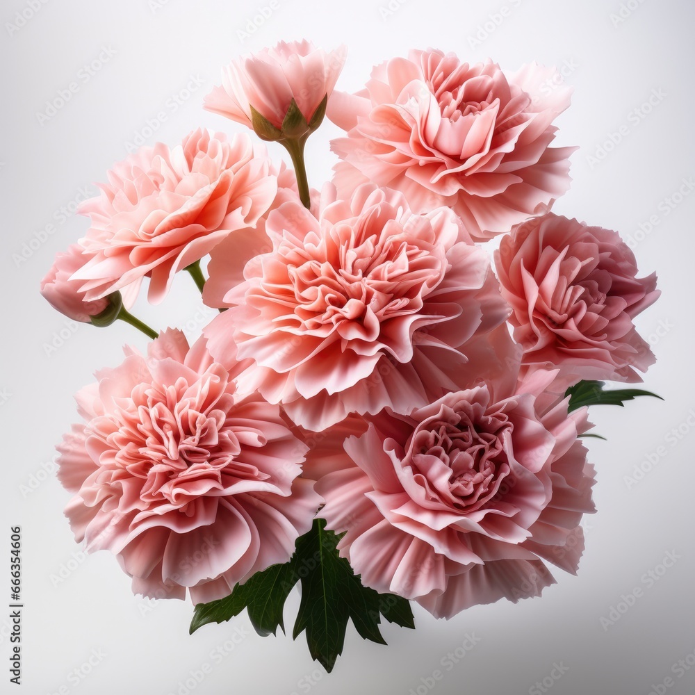 Bouquet Pink Carnation Flower Isolated White Background, Hd , On White Background 