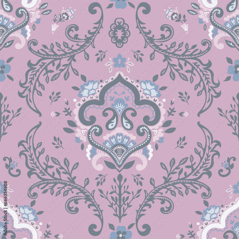 Botany ornaments, paisley design with leaves print Botany ornaments, paisley design with leaves print