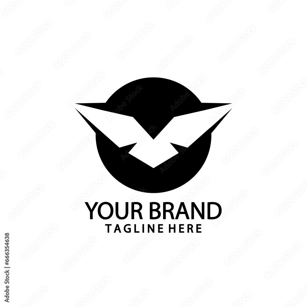 abstract wing eagle logo design vector