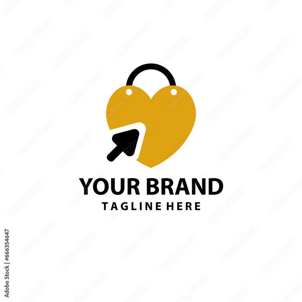 bag love pouch shopping arrow logo design vector bag love pouch shopping arrow logo design vector