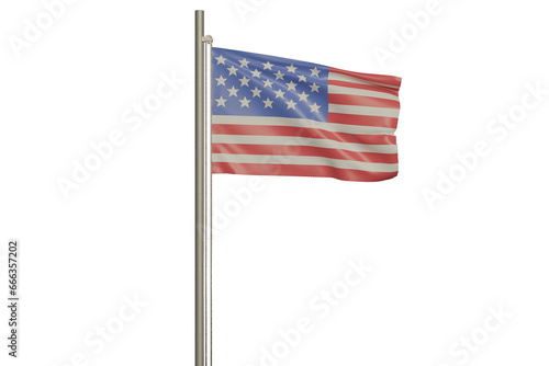 american flag isolated on white