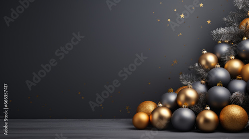 Elegant grey christmas background for xmas invitation card