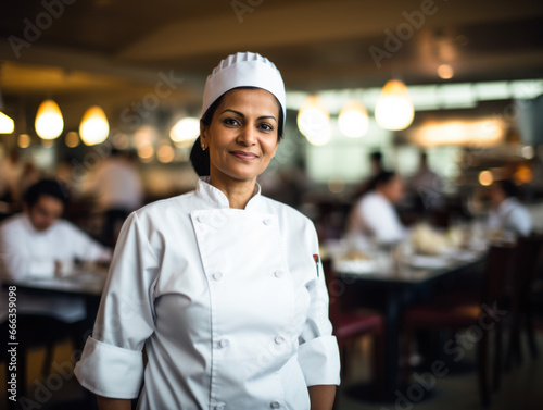   Portrait photo of the chef in the kitchen 