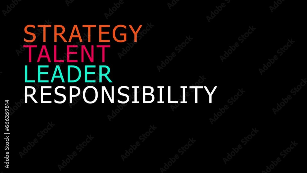 strategy talent leadership responsibility motivational text animation strategy talent leadership responsibility motivational text animation