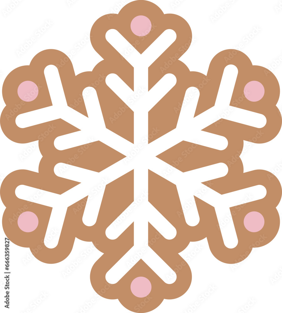 Fototapeta premium Christmas Snowflake Ginger Cookies