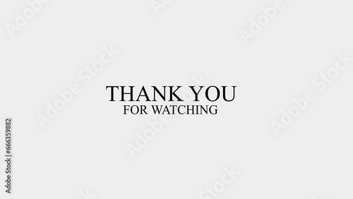 Thank You for watching text animation