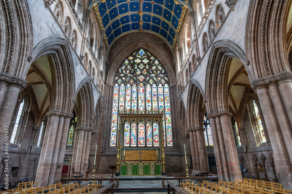 central nave of Carlisle Cathedral, Carlisle, Cumbria, UK