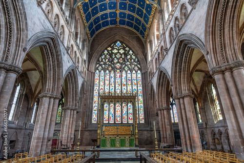 central nave of Carlisle Cathedral  Carlisle  Cumbria  UK