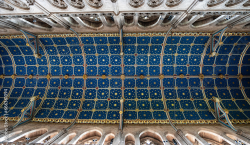 starry ceiling inside Carlisle Cathedral, Carlisle, Cumbria, UK