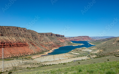 Flaming Gorge Reservior on the Green River in Wyoming United States photo