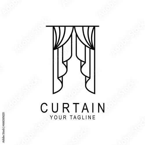 curtain logo vector icon illustration design