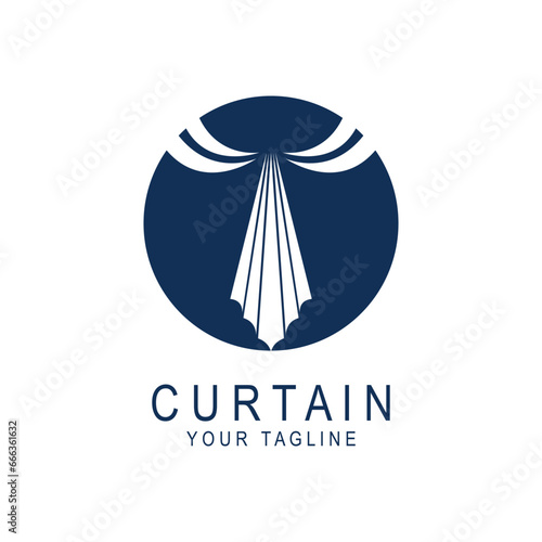 curtain logo vector icon illustration design