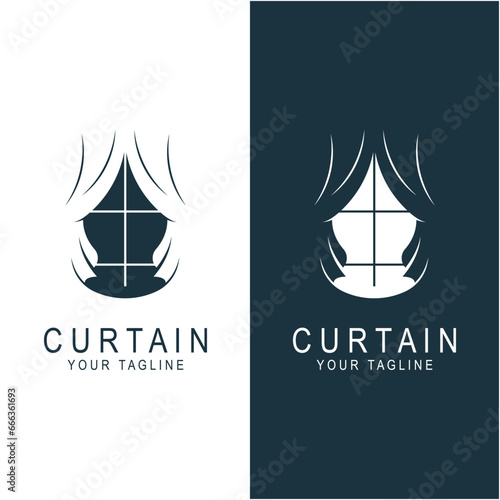 curtain logo vector icon illustration design