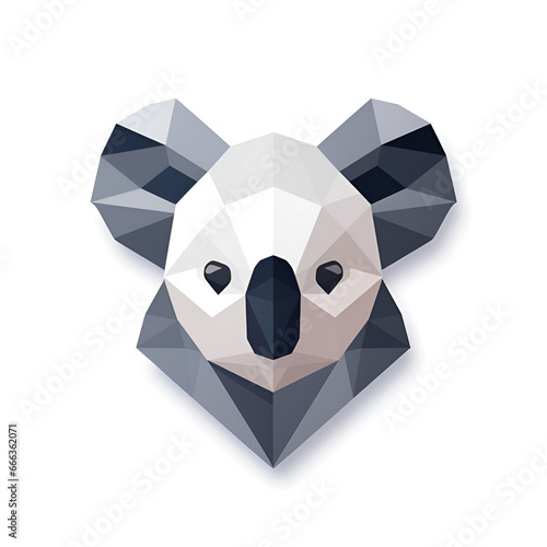 Koala Vector Style Illustration Koala Cartoon Style Logo White Background  photo