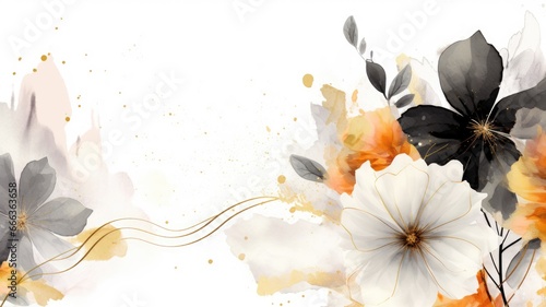 Watercolor abstract design for background of wedding or buzzy social media banner generative AI