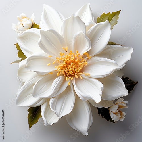 White Flower With Yellow Center Center Is Large , Hd , On White Background 