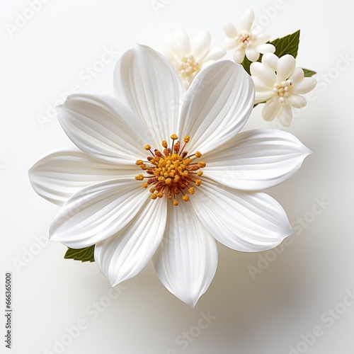 White Flower With Yellow Center Top Half, Hd , On White Background 