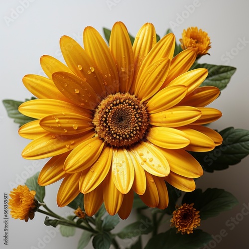 Yellow Daisy With Green Center Is Shown Centerphoto  Hd   On White Background 