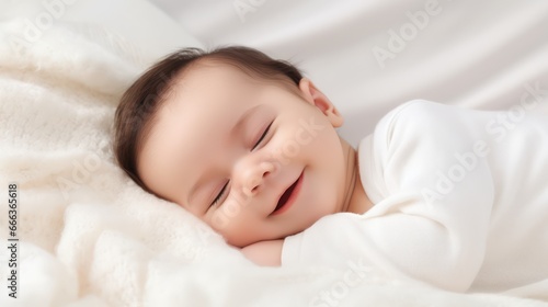 Baby smiling while sleeping