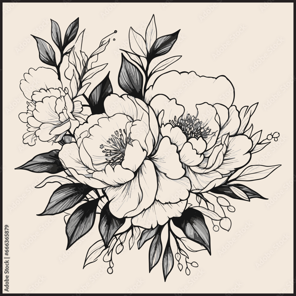 Fototapeta premium hand drawn flowers