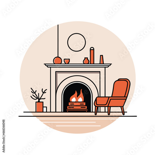 illustration of a fireplace © MrOwlCreatives