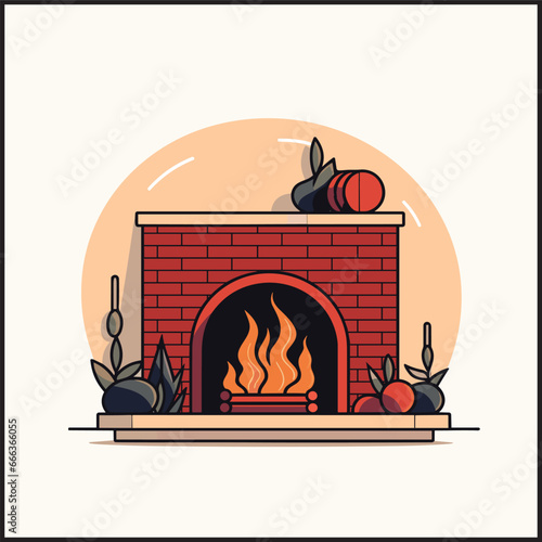 illustration of a fireplace