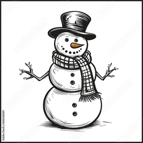 snowman with a scarf