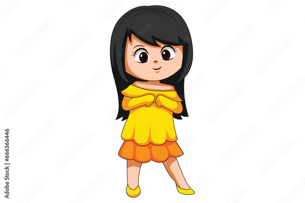 Cute Little Girl Character Design Illustration Cute Little Girl Character Design Illustration