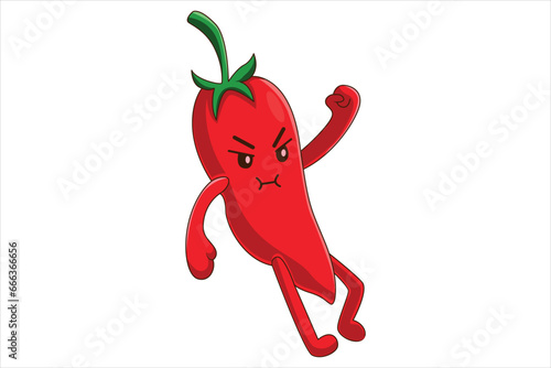 Cute Chili Character Design Illustration