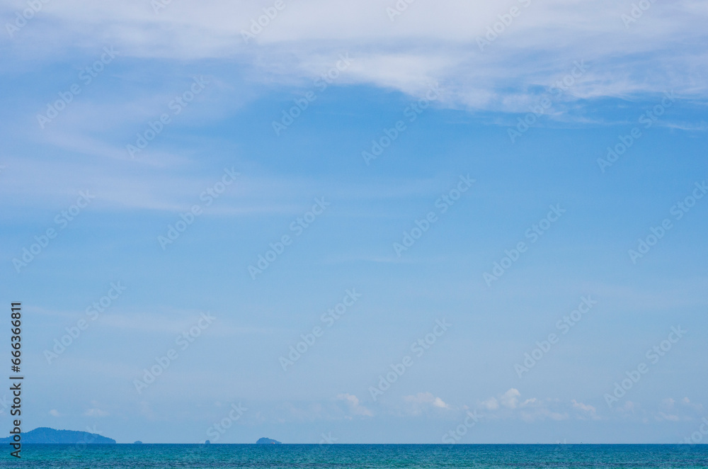 Beautiful tropical  beach in sunny day blue sky background. Koh Mak, Trat Thailand.