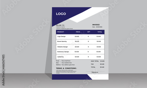 Free vector gradient luxury professional invoice template.