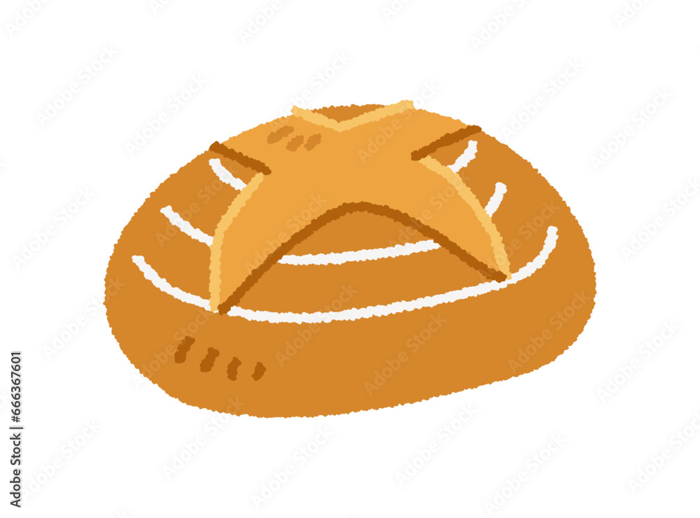 パンの手書きベクターイラスト/食べ物・炭水化物 パンの手書きベクターイラスト/食べ物・炭水化物