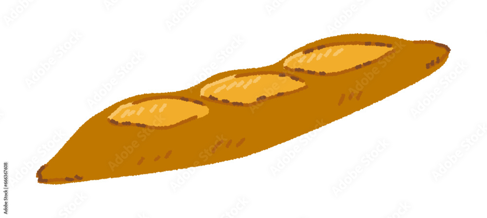 フランスパン・バゲットの手書きベクターイラスト/食べ物・炭水化物・パン フランスパン・バゲットの手書きベクターイラスト/食べ物・炭水化物・パン