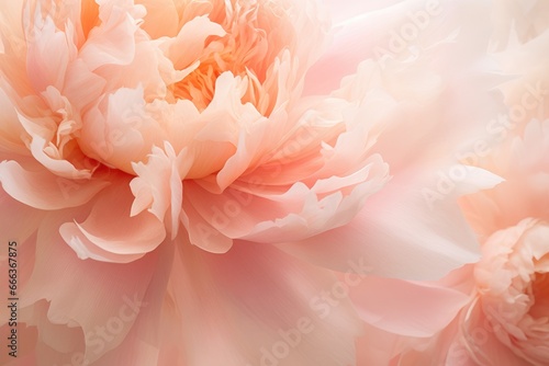 Peony flower in dew drops close up. Generative AI