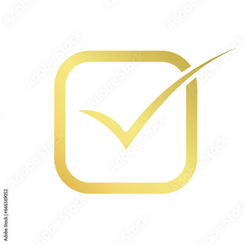 gold check mark icon square gold certification seal