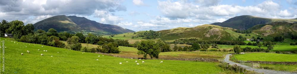 panoramic view of distant moorland in the Lake District near Windermere, UK panoramic view of distant moorland in the Lake District near Windermere, UK