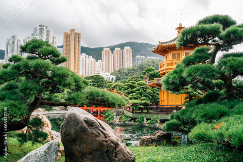 Nan Lian Garden traditional park in Hong Kong photo