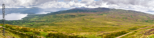 a view of Loch Lomond and Scottish Highalnds from Conic Hill, near Balmaha, Scotland, UK photo