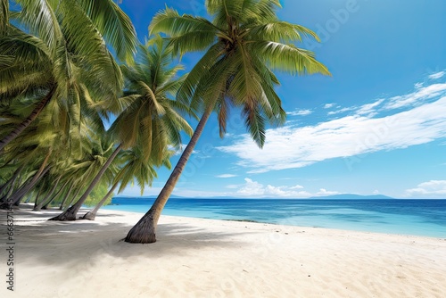 Beach Palm Tree: Tropical Paradise Beach with White Sand and Coco Palms - A Stunning Tropical Escape