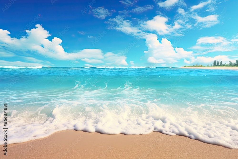 Beach Scenes: Wide Panorama Beach Background Concept - Stunning Ocean Views for a Relaxing Getaway Beach Scenes: Wide Panorama Beach Background Concept - Stunning Ocean Views for a Relaxing Getaway