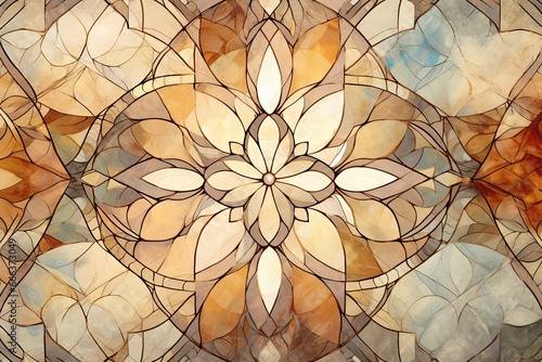 Boho Wallpaper  Vintage Abstract Illustration with Mosaic Structure
