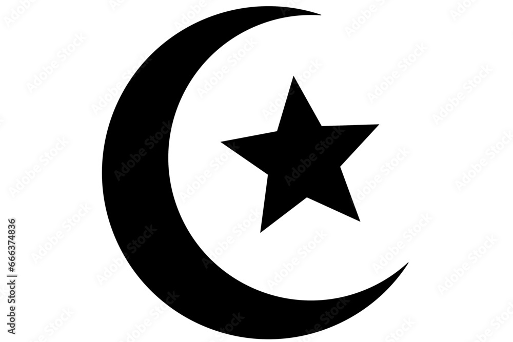 silhouette of crescent moon and stars silhouette of crescent moon and stars