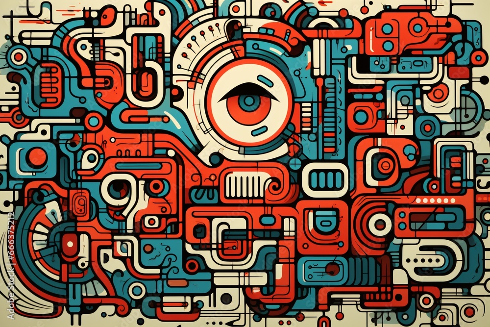 An abstract and messy doodle graphic wallpaper design An abstract and messy doodle graphic wallpaper design