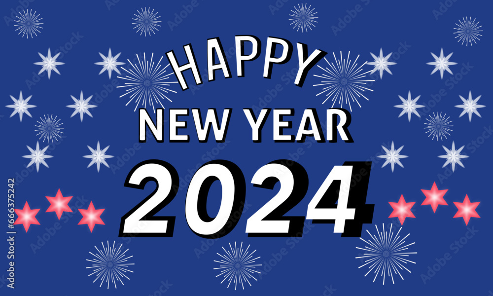 New Year's Eve 2024 Countdown Celebration and Party Concept with Fireworks, Champagne, and Festive Fun. Holiday greeting card, background, banner, card, poster design.
