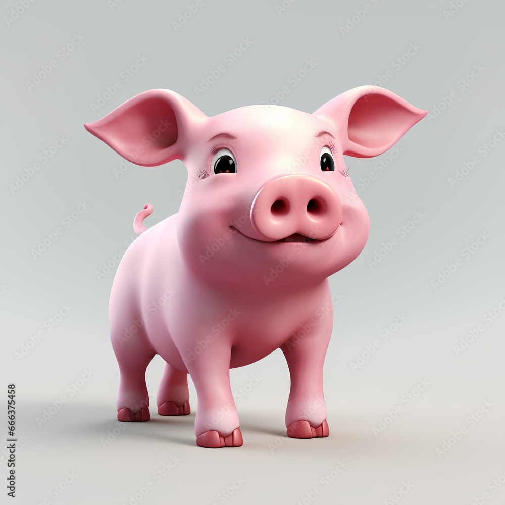 pink pig animal 3D concept pink pig animal 3D concept