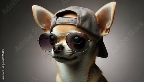 Stilvolle Hundeporträts: Modebewusste Vierbeiner mit Sonnenbrillen und Kappen - Eine visuelle Reise durch die modische Welt unserer besten Freunde © PixelArtWork
