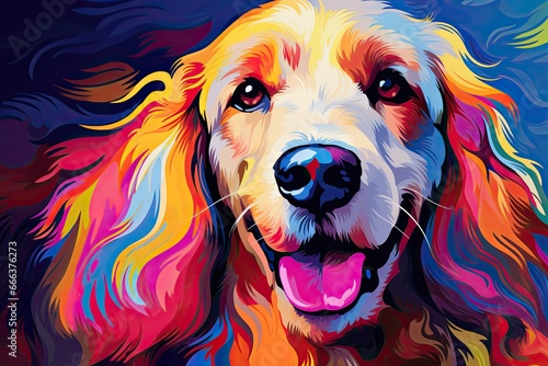 Dog Wallpaper: Abstract Art Background with Vibrant Colors