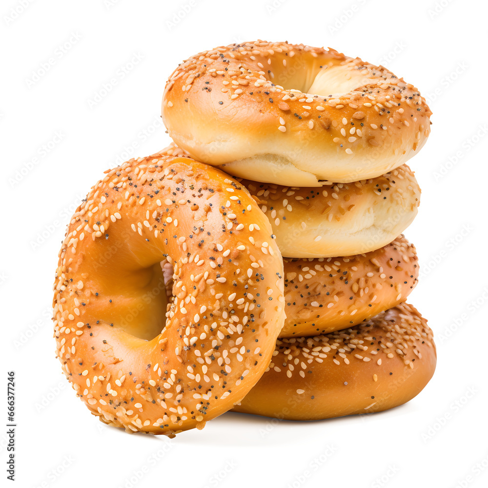 Everything Bagels Isolated on transparent background